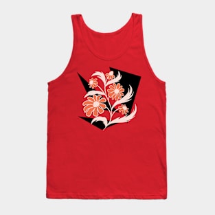 Abstract folk floral art. Flowers print, poster. Tank Top